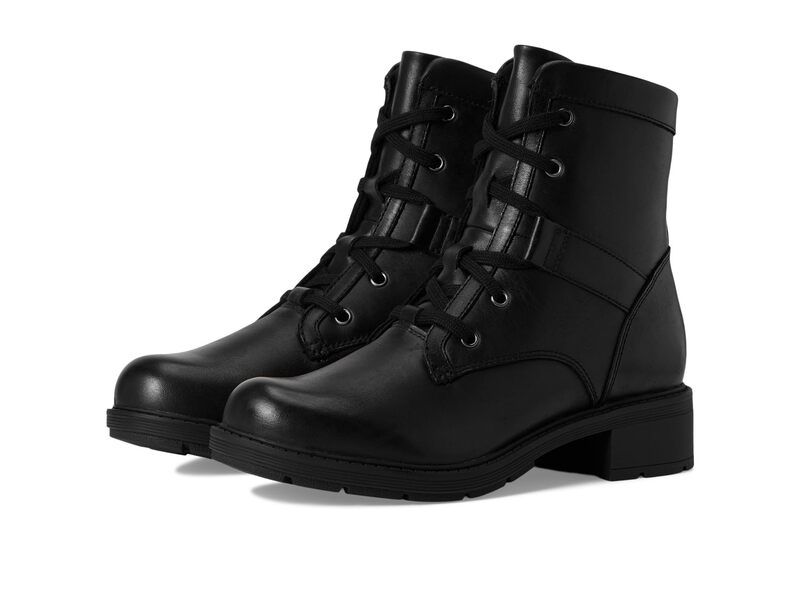 クラークス レディース シューズ ブーツ・レインブーツ Clarks Hearth Parker Black Leather ブラック
