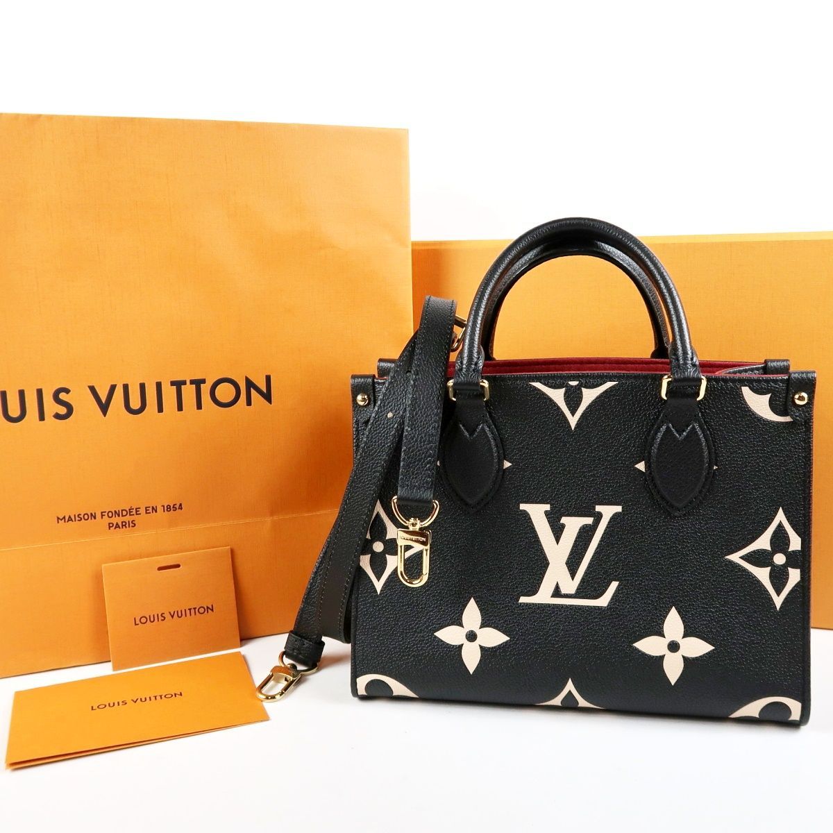 【超美品】LOUIS VUITTON ヴィトン モノグラム アンプラント オンザゴーPM ハンドバッグ 2WAYショルダー ブラック ブランド鞄【UN4】