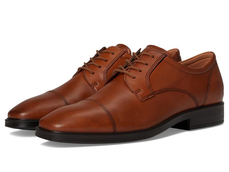 エコー メンズ シューズ オックスフォード キャップ ECCO Milan Cap Toe Tie Oxford Saddle