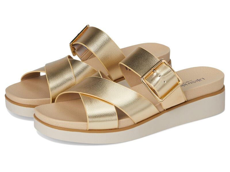 ライフストライド レディース シューズ スニーカー LifeStride Getaway Gold Faux Leath ゴールド 10,136円