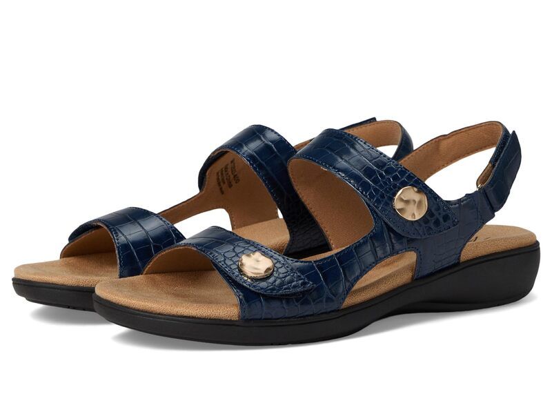 トロッターズ レディース シューズ サンダル Trotters Romi Croco Navy ネイビー