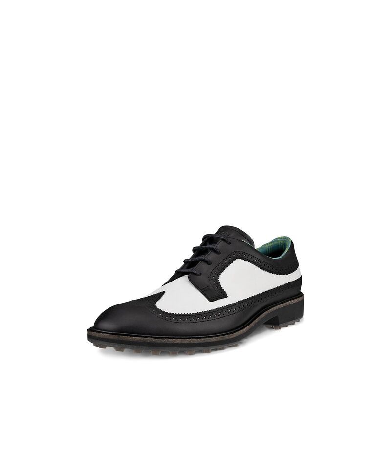 エコー メンズ シューズ スニーカー ECCO Golf Classic Hybrid Wing Tip Water Resistant BlackWhite ホワイト