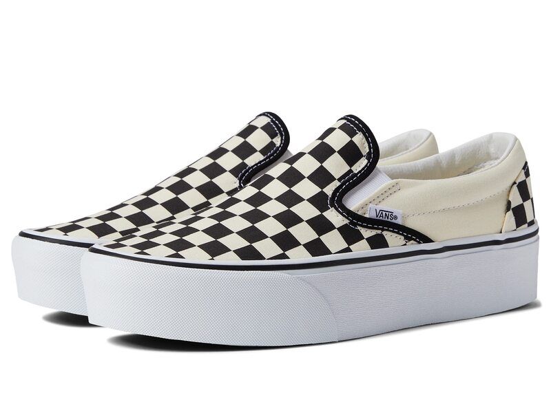 バンズ メンズ シューズ スニーカー Vans Classic SlipOn Stackform Checkerboard Bl チェック