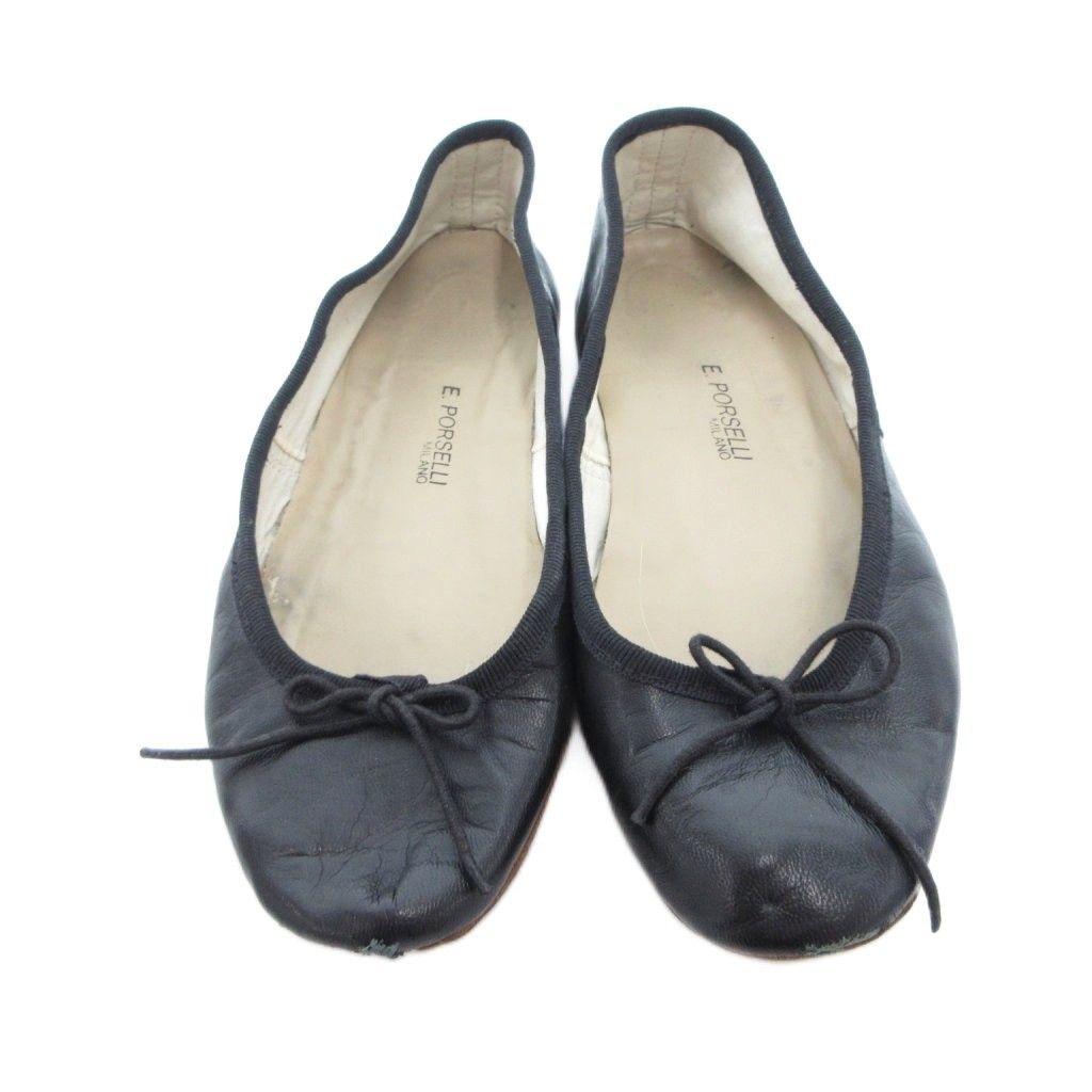 A.P.C PORSELLI ポルセリ パンプス 36 ブラック ポルセリ PORSELLI バレエシューズ パンプス 36 黒 ブラック リボン