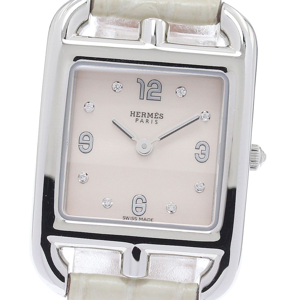エルメス HERMES CC1.210c ケープコッド 8Pダイヤ クォーツ レディース 良品 内箱・保証書付き_951696