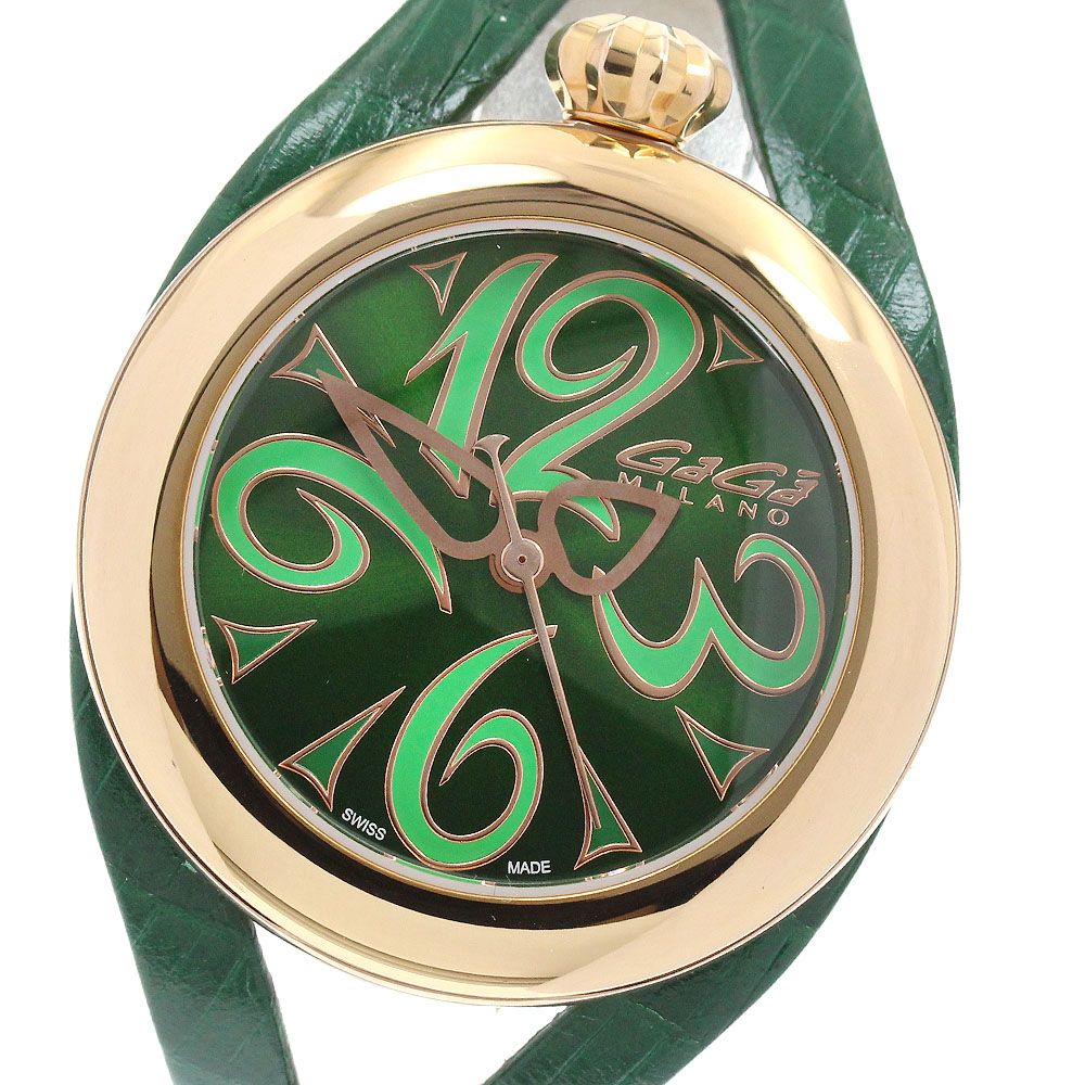 ハ*ル様 プレイボーイカジノ(アトランティックシティ) 緑　フィルム未開封 ガガミラノ GaGa MILANO 6071.04 フラット 42mm クォーツ ボーイズ