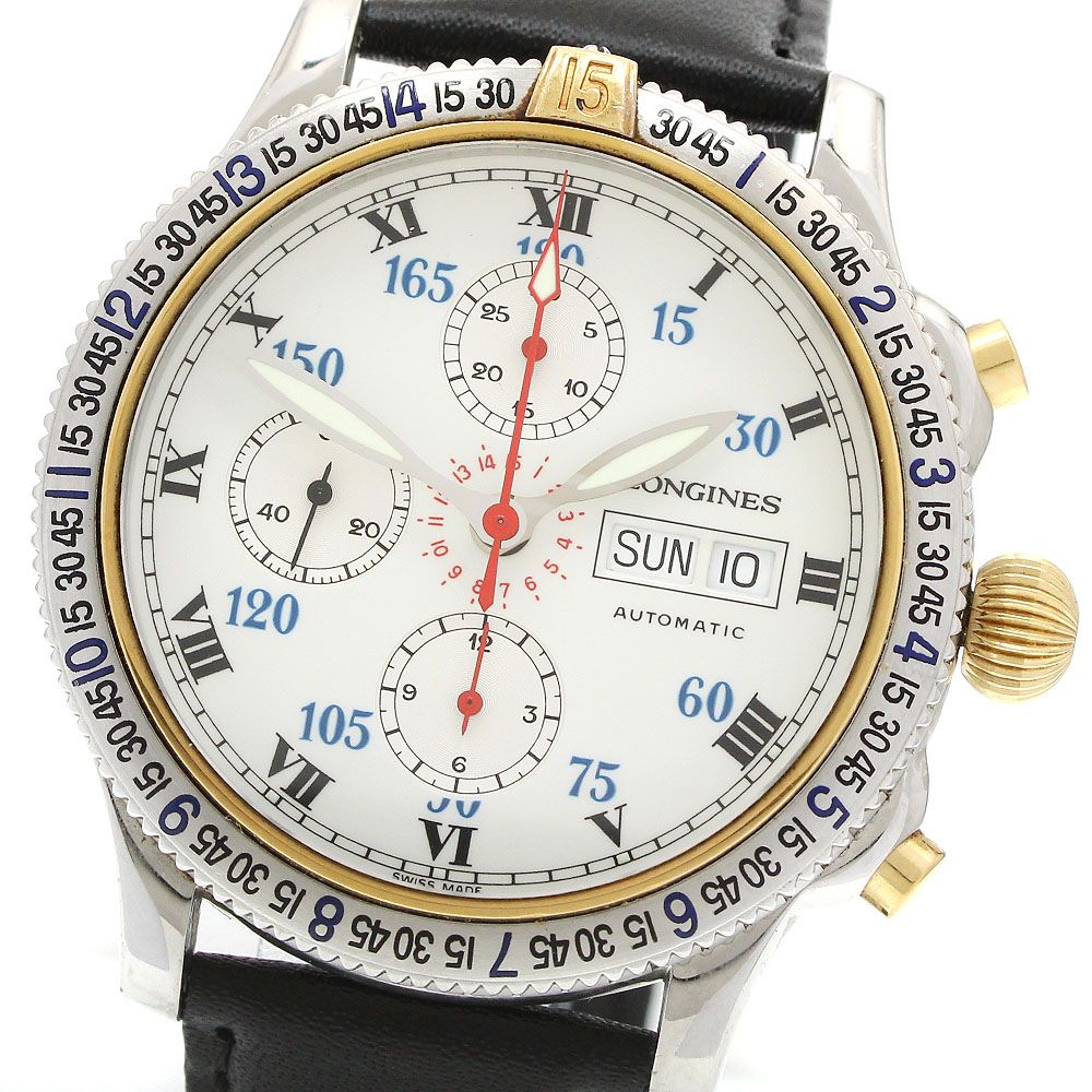 ロンジン LONGINES L2.618.5 リンドバーグ クロノグラフ デイデイト 自動巻き メンズ _960797