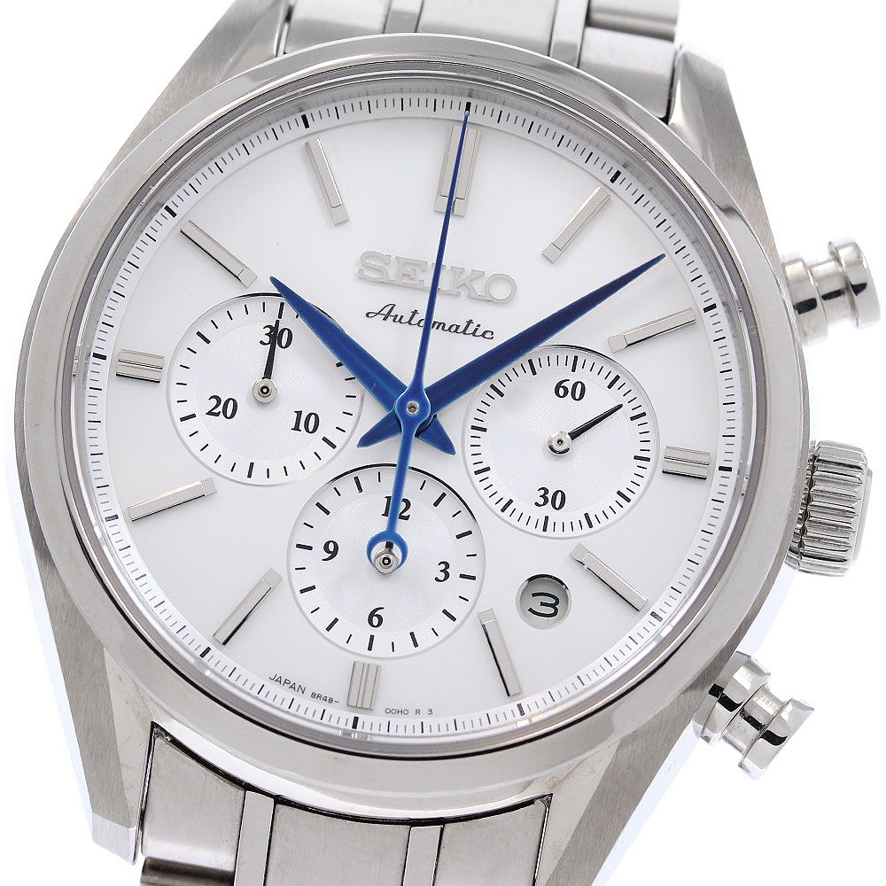 セイコー SEIKO SARK005/8R48-00G0 プレサージュ クロノグラフ 自動巻き メンズ 良品 箱・保証書付き_960805