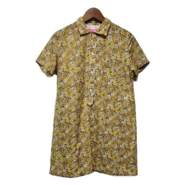 【中古】　JUNYA WATANABE COMME des GARCONS　ポロシャツ　柄シャツ　半袖　トップス　ハーフボタン　胸ポケット　花柄　総柄　AD2012　日本製　ドメスティック　古着　/2495