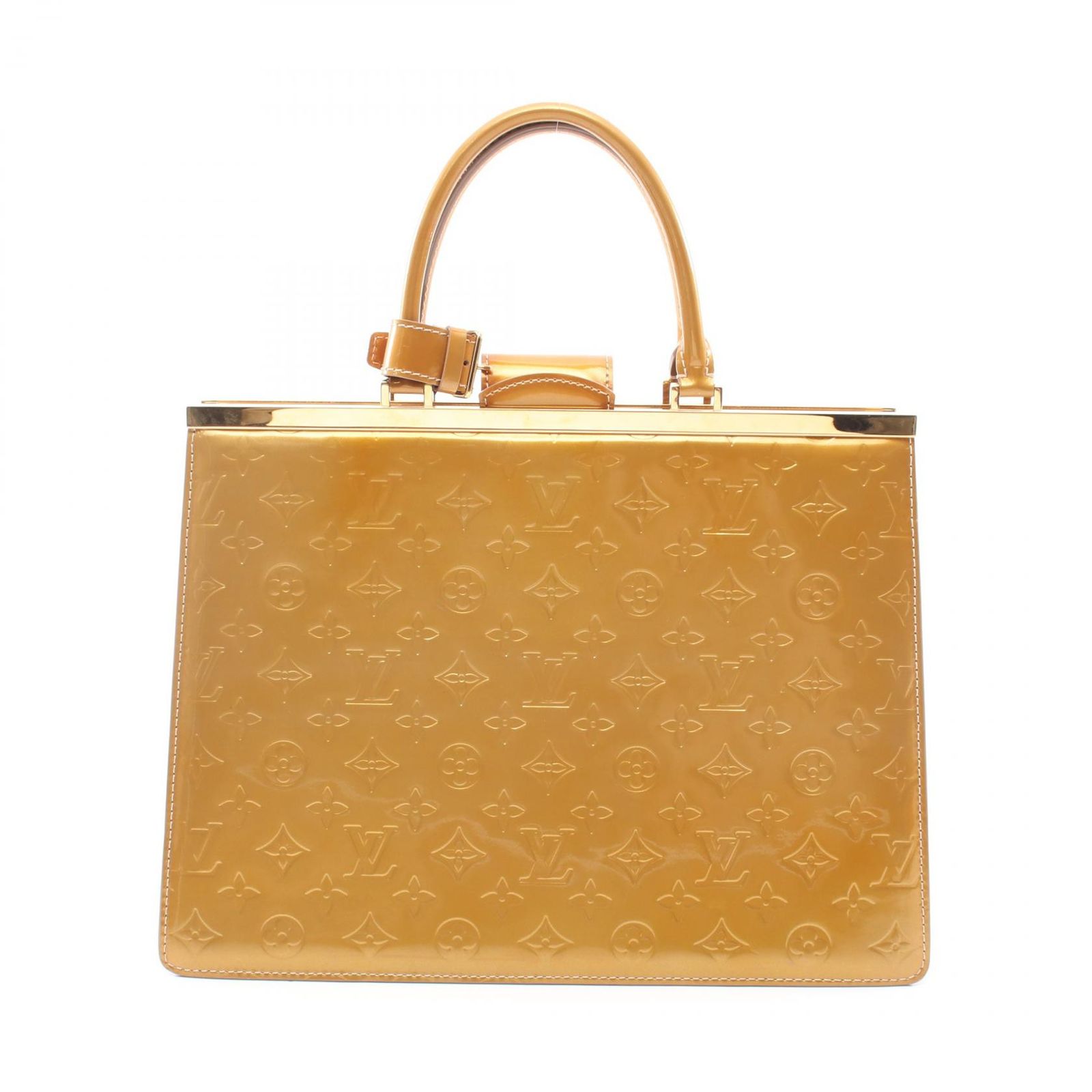 LOUIS VUITTON ルイ・ヴィトン デエスGM モノグラムヴェルニ ベージュプードル ハンドバッグ
