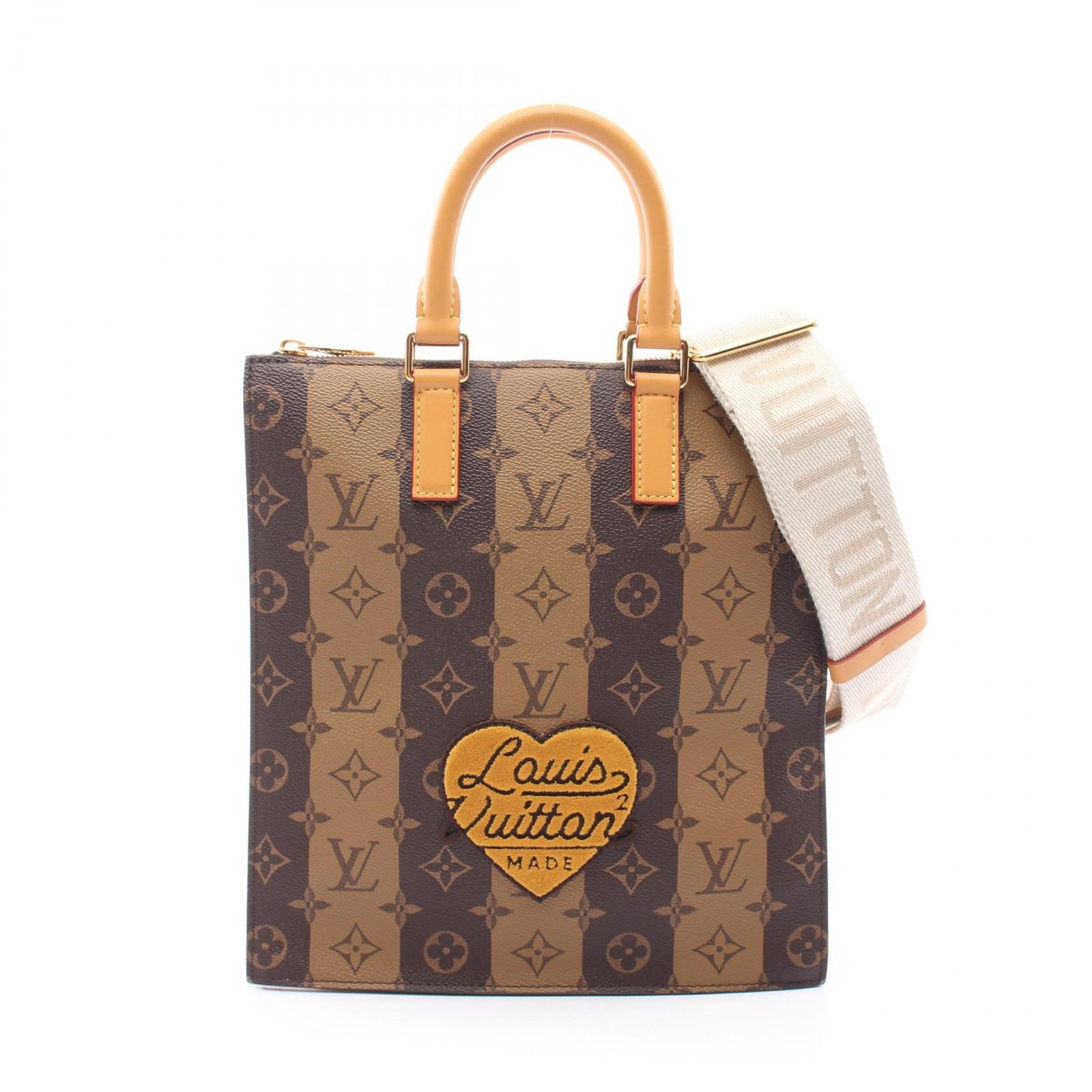 LOUIS VUITTON ルイ・ヴィトン LOUIS VUITTON × NIGO サック プラ メッセンジャー モノグラム ストライプ 2WAY トートバッグ