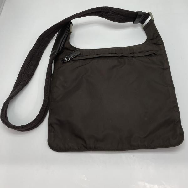 【中古】PRADA テスート ショルダーバッグ 茶 ナイロン プラダ[91]