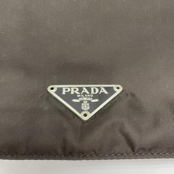 【中古】PRADA テスート ショルダーバッグ 茶 ナイロン プラダ[91]