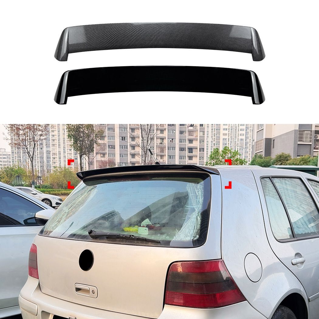 【送料無料】VW ゴルフ4 標準バンパー ルーフスポイラー トップウィング リアスポイラー ABS製 ブラック カーボン調 エアロ ドレスアップ カスタム ハッチバック専用 新生活