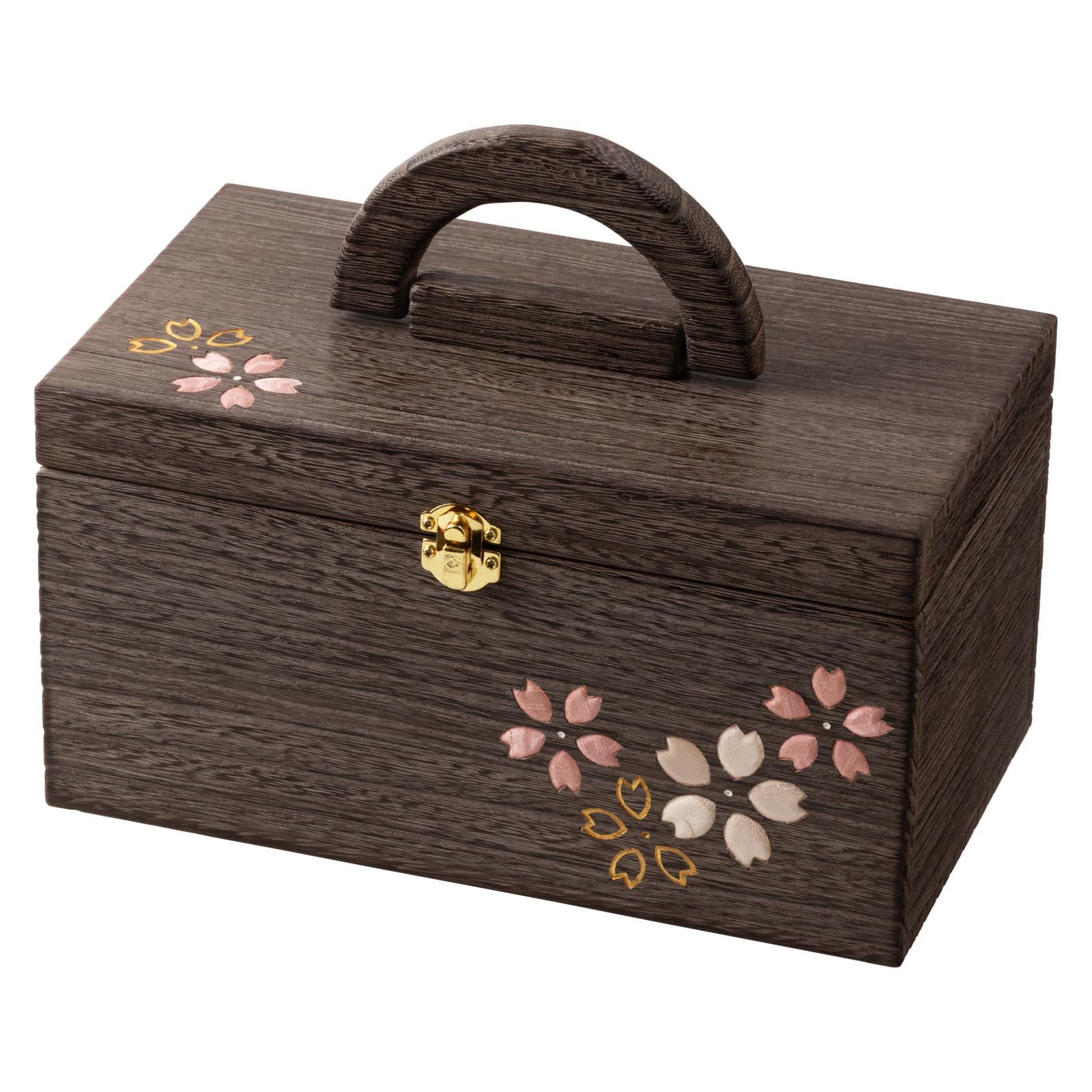 箱長 ソーイングボックス 大 041 桜 裁縫箱 木目込細工 桐製 時代仕上 収納 ソーイング 和風 東京浅草 ギフト 日本製