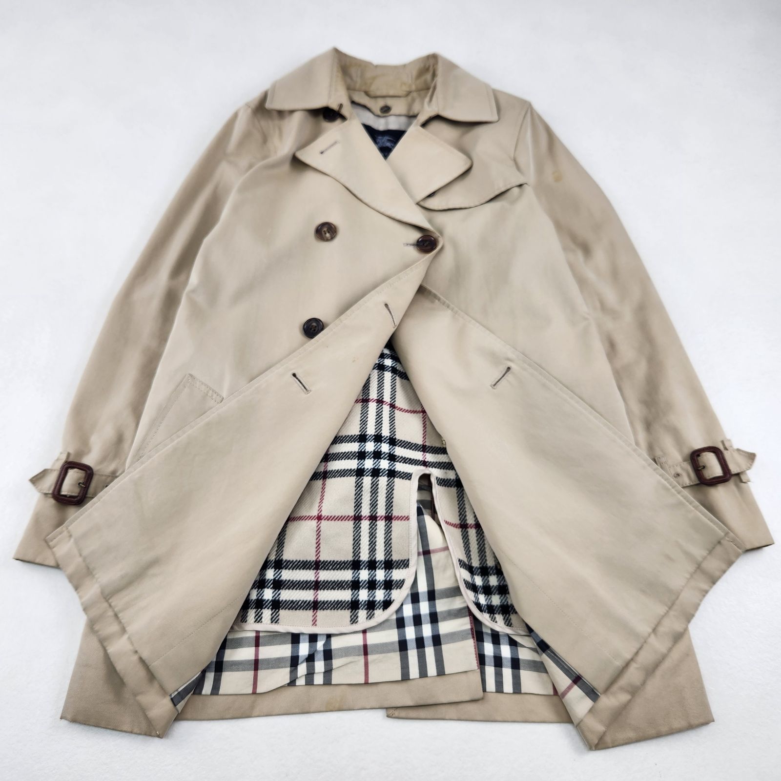 BURBERRY LONDON トレンチコート バーバリーロンドン ライナー ハニーベージュ ミドル丈 36 SM