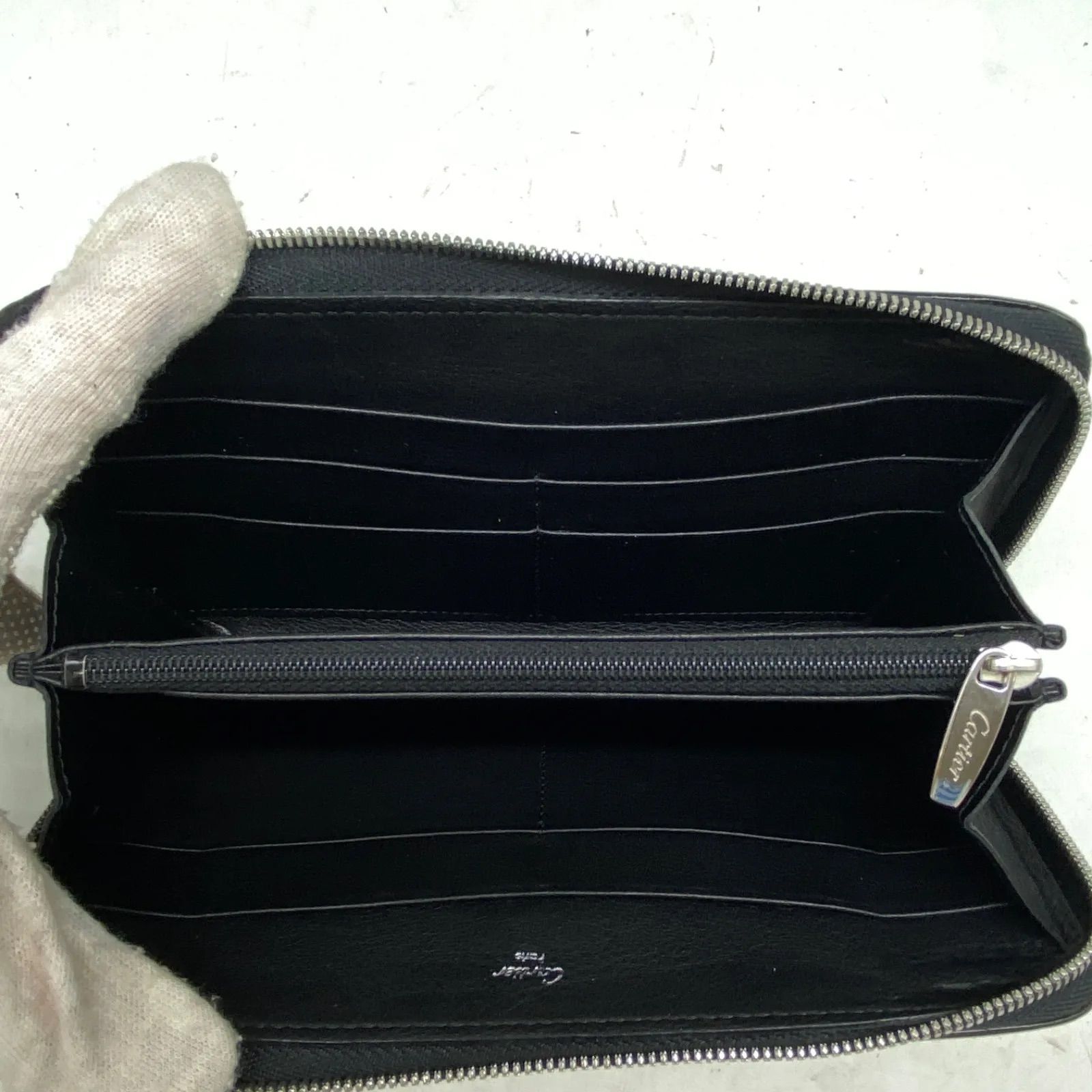 カルティエ 長財布 ハッピーバースデー エナメル 黒 カード FW114