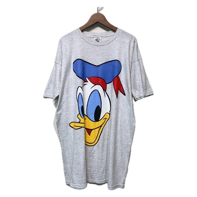 【中古】　Mickey＆CO,　Tシャツ　半袖　カットソー　トップス　クルーネック　ロング丈　キャラクター　ディズニー　ドナルドダック　ミッキー＆フレンズ　プリント　(C)DISNEY　オーバーサイズ　古着　/1930