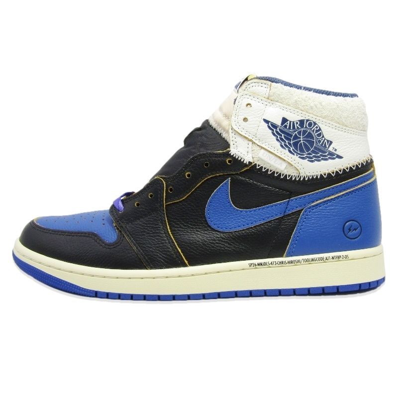 未使用 FRAGMENT DESIGN × UNION × NIKE ナイキ 28cm AIR JORDAN 1 RTR HI OG SP IO7847-001 フラグメントデザイン ブルー 18002089