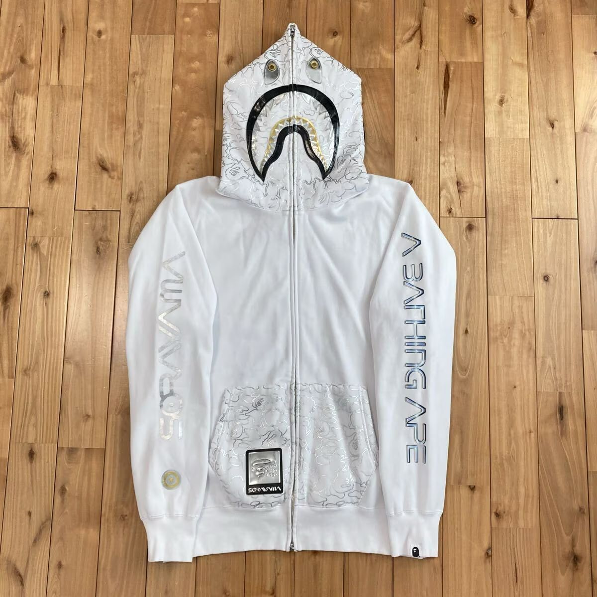 ★XL★ Hajime Sorayama × BAPE シャーク パーカー shark full zip hoodie a bathing ape 空山基 エイプ ベイプ 空山 yz1997