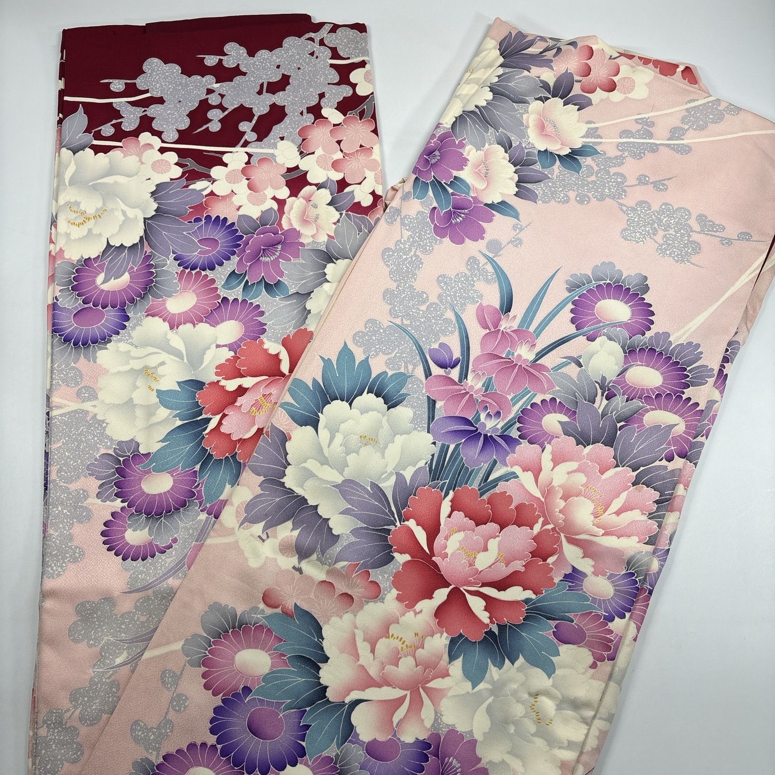 リメイク用 正絹 着物 20枚セット まとめ売り P-4 振袖 4枚 正絹 着物まとめ売り【5384】同梱購入歓迎 リメイク用 着付け