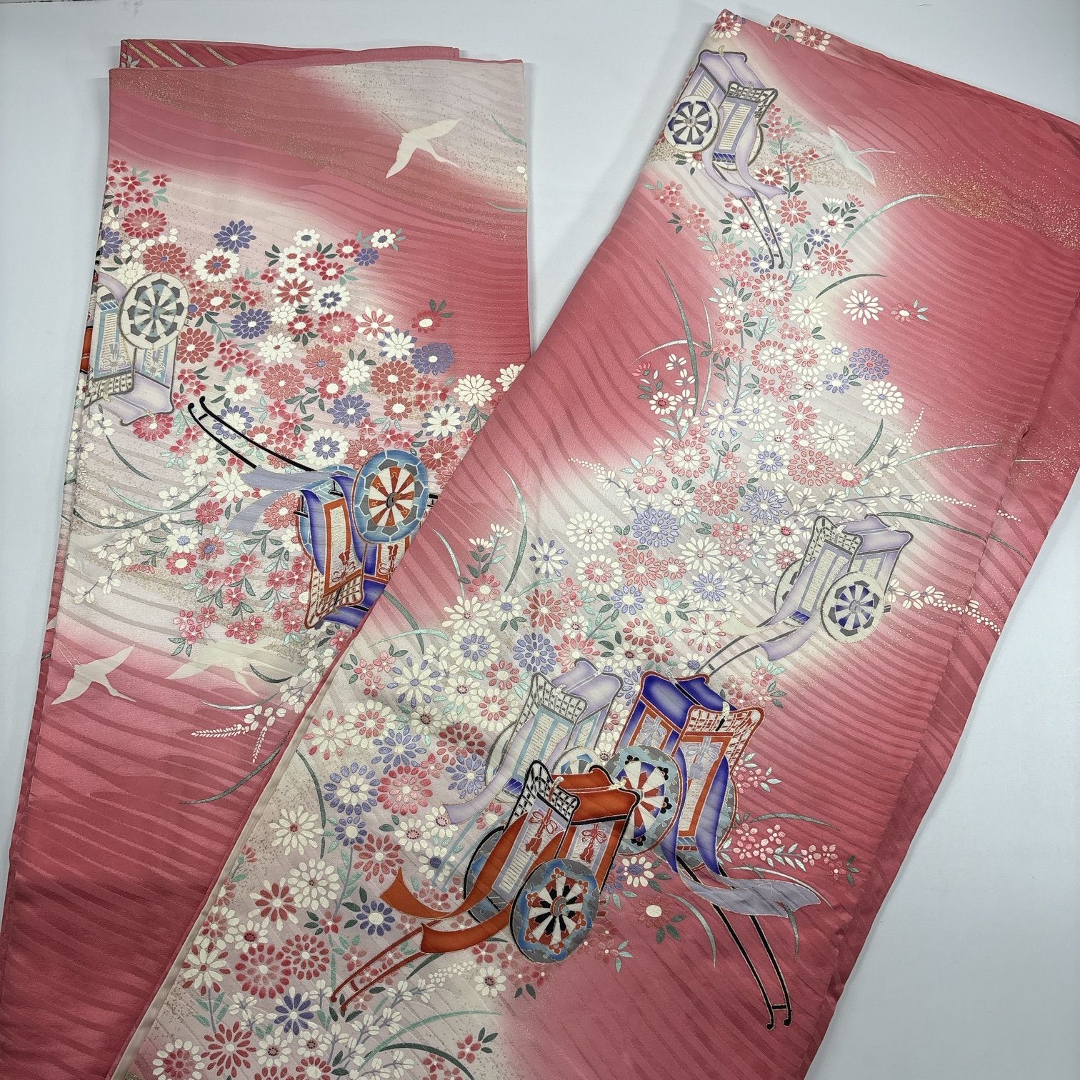 振袖 4枚 正絹 着物まとめ売り【5384】同梱購入歓迎 リメイク用 着付け