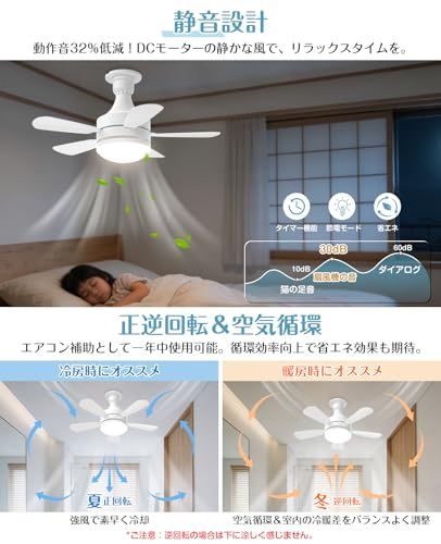 SUKITEN シーリングファンライト 6~8畳 正逆回転 小型 28W 3,000lm DC