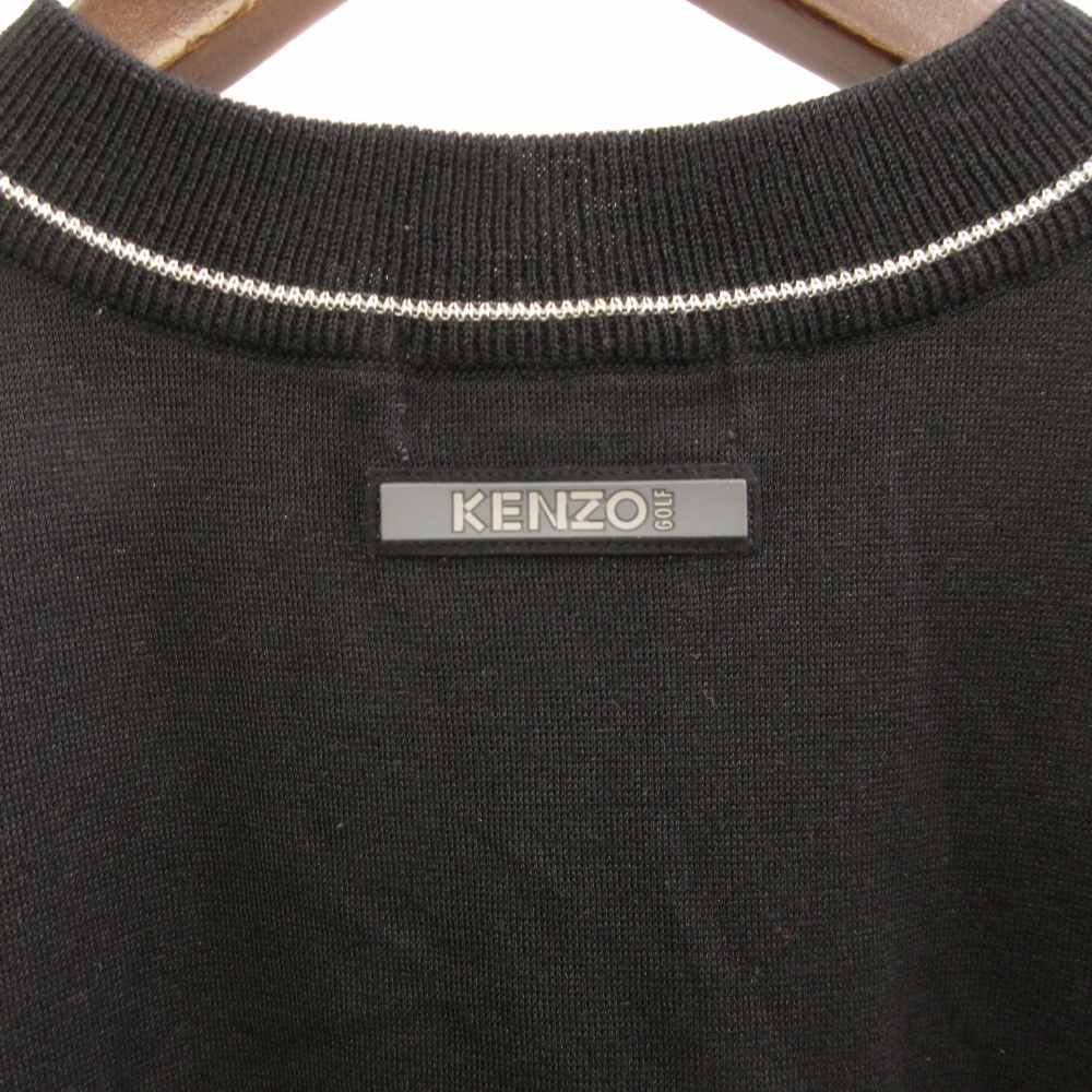 ケンゾー KENZO ニットベスト プルオーバー コットン 総柄 4 XL 黒