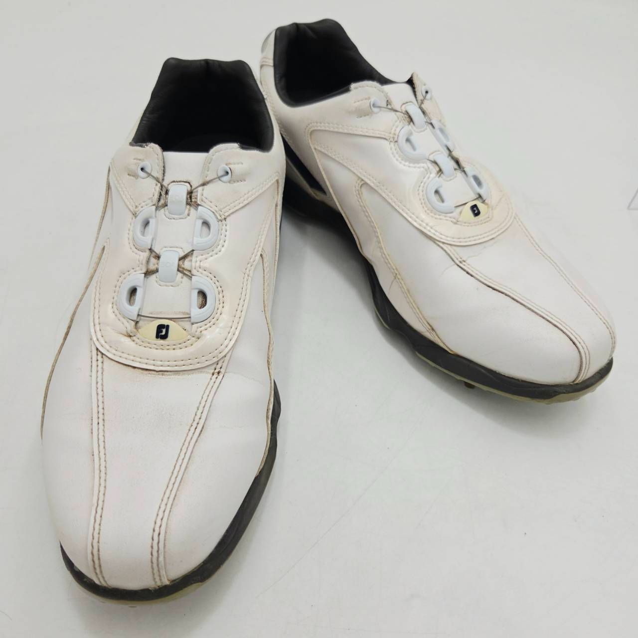 【新品級】 フットジョイ　ゴルフシューズ レザー 白茶 US9 フットジョイ FOOT JOY EXL Boa ゴルフシューズ 45189J 26.5cm W
