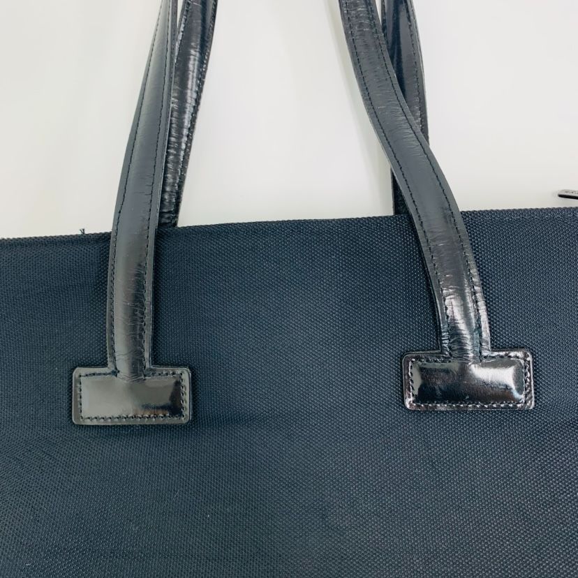 美品】BURBERRY BLUE LABEL トートバッグ ナイロン レザー 黒（0113