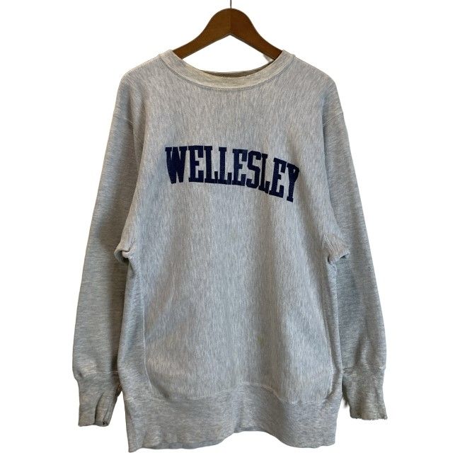 【中古】　Champion REVERSE WEAVE　スウェット　90s vintage　90年代　OLD　長袖　トレーナー　トップス　クルーネック　裏起毛　プリント　オーバーサイズ　USA製　アメカジ　古着　/1591