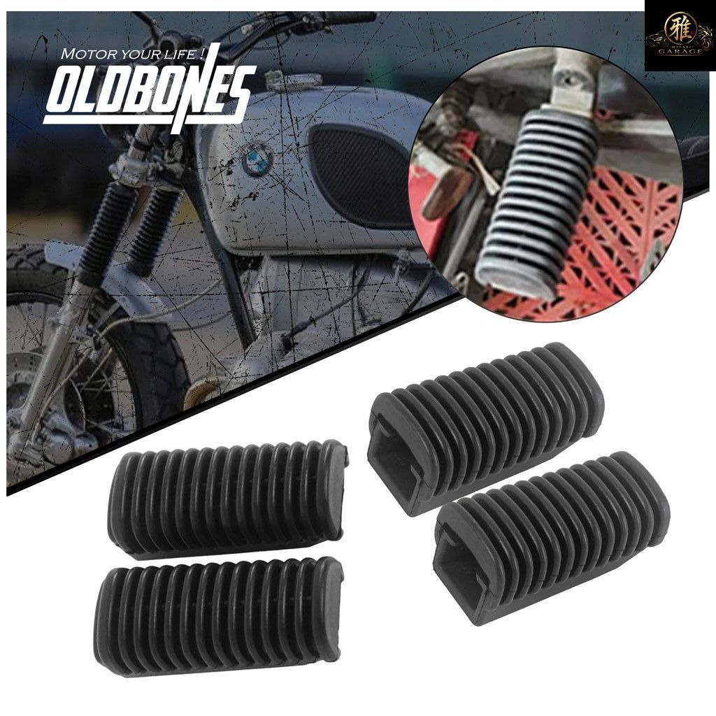 カフェレーサー Rシリーズ R65 R75 R80 R85 R90 R100 フロント/リア フットペグ ペダルカバー フットレスト オートバイ用ゴム改造