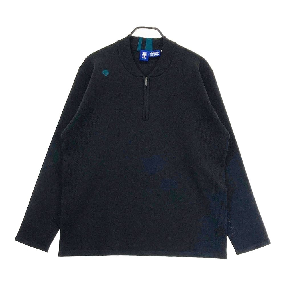 サイズ：XO DESCENTE GOLF デサントゴルフ ハーフジップ ニットシャツ ブラック系 [240101703622] ゴルフウェア メンズ ストスト