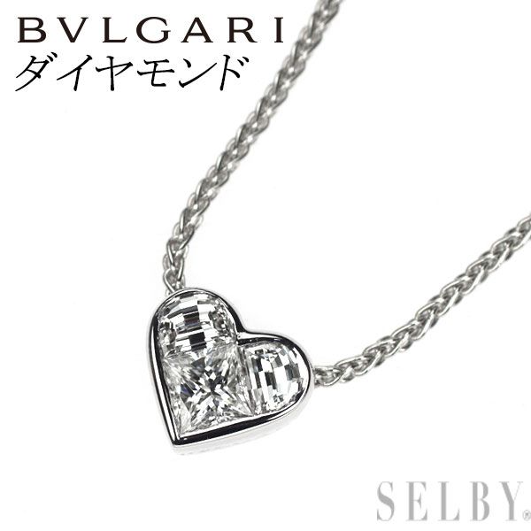 ブルガリ K18WG ダイヤモンド ペンダントネックレス クォーレ ハート