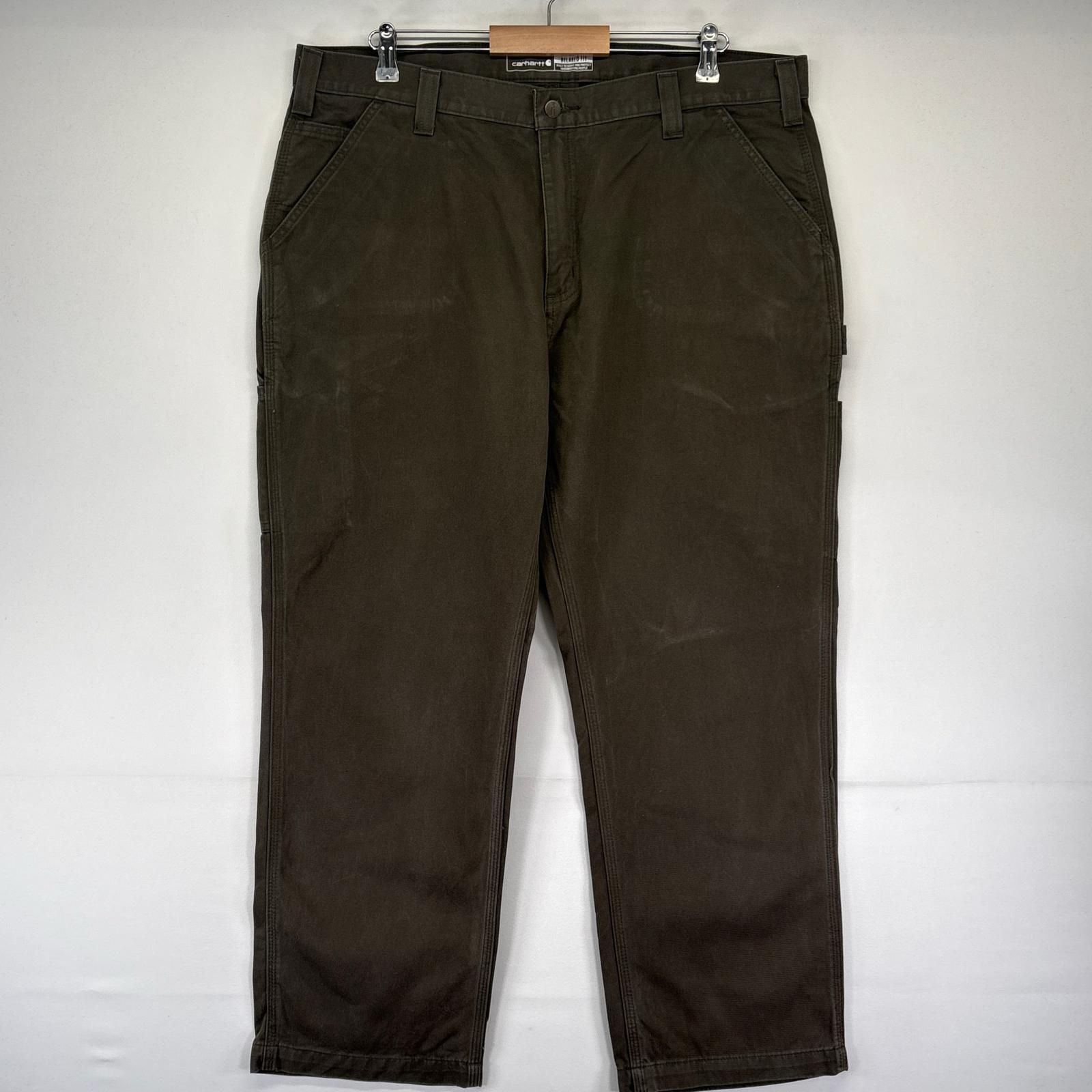 古着 カーハート Carhartt パンツ ワーク ペインターパンツ ワンポイントロゴ 大きいサイズ W40×L30 カーキ系 メンズ
