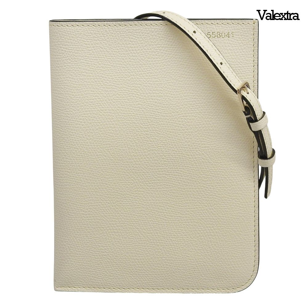 超美品 ヴァレクストラ Valextra 現行 レザー クロスボディ ソフト ドキュメント ホルダー ショルダー バッグ 白 ホワイト 定価138600円