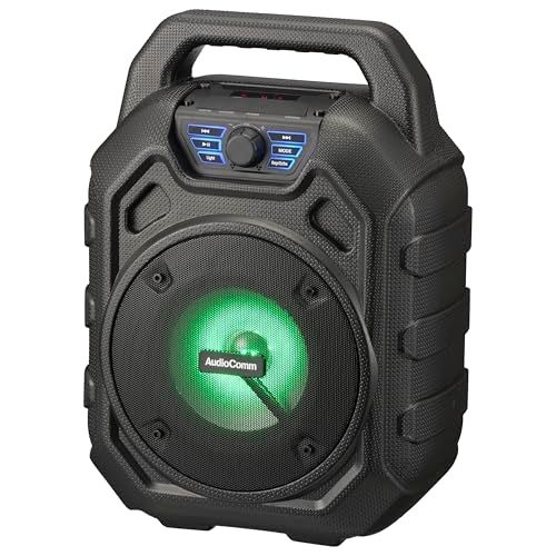 オーム(OHM)オーム電機AudioComm スピーカー ワイヤレス Bluetooth5.3 サウンド連動イルミネーション ポータブルパーティースピーカー USBメモリ microSDカード対応 FMラジオ IPX6耐水形 マイク端子付き d1668e0c