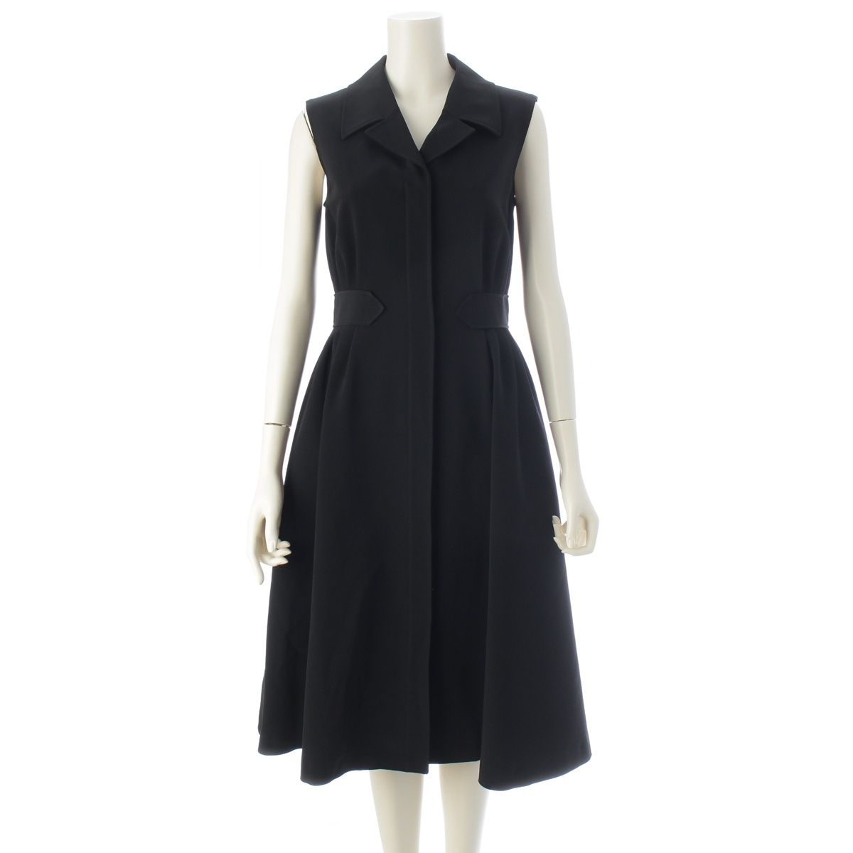 フォクシー ニューヨーク 21年 Trench Dress カット スリーブ ジップ ワンピース ドレス ジレ 41949 ブラック 38【中古】