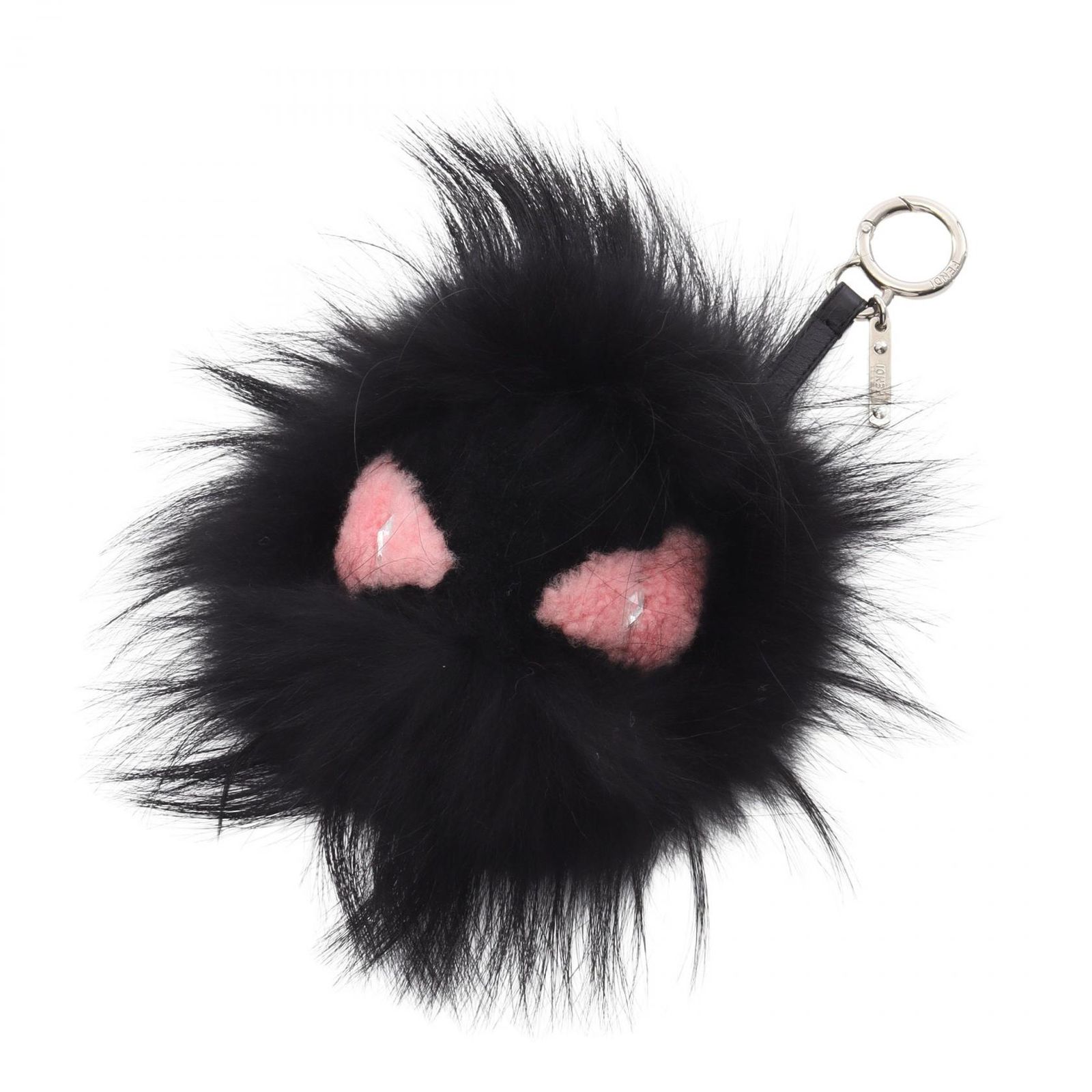 フェンディ FENDI チャーム モンスター バッグバグズ 7AR462 ブラック/ピンク その他 バッグバグズ モンスター ポンポンチャーム レディース Used A