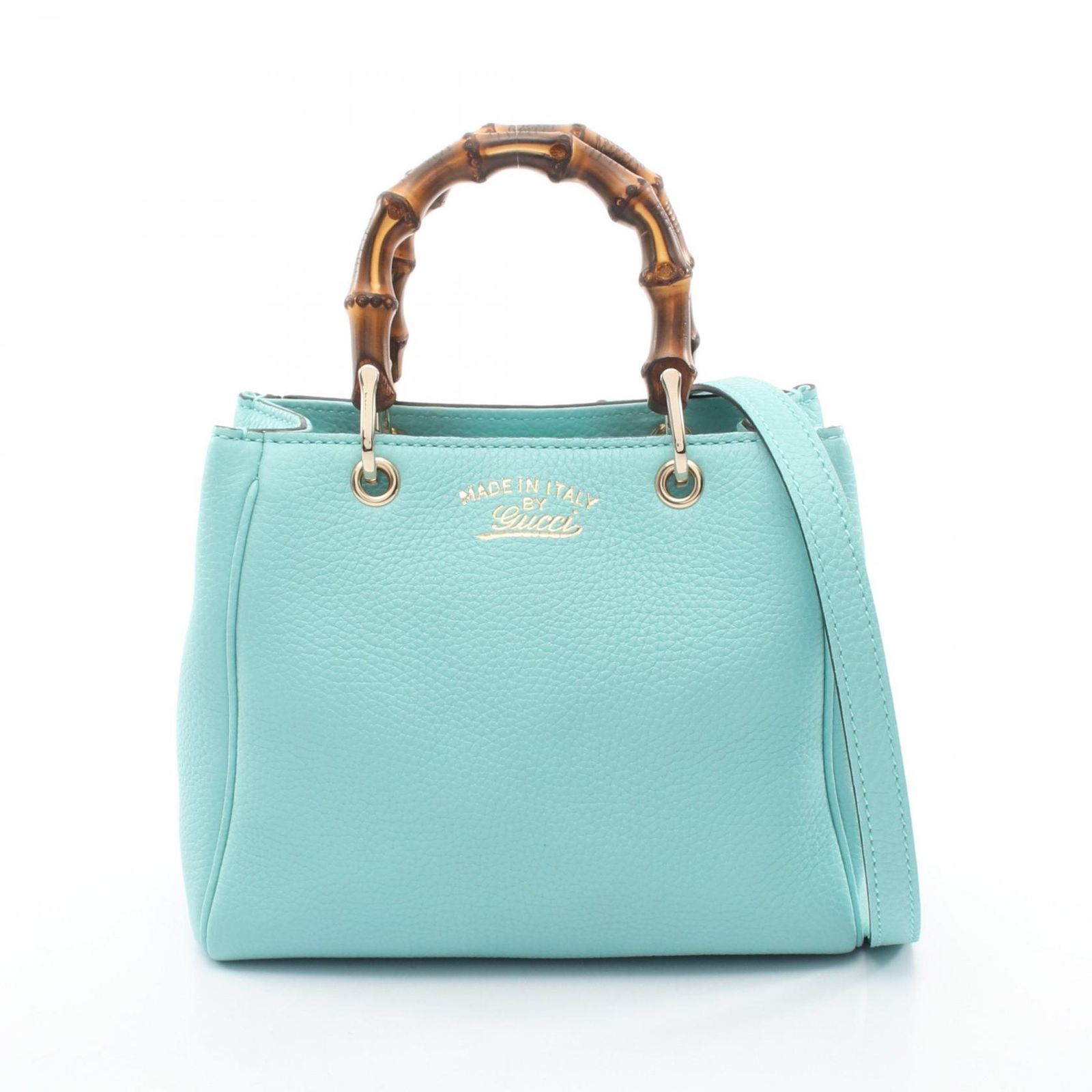 グッチ GUCCI ハンドバッグ バンブー ミニショッパー 2WAY 368823 ティファニーブルー レザー バンブー ミニ ショッパー レディース Used A 50,880円