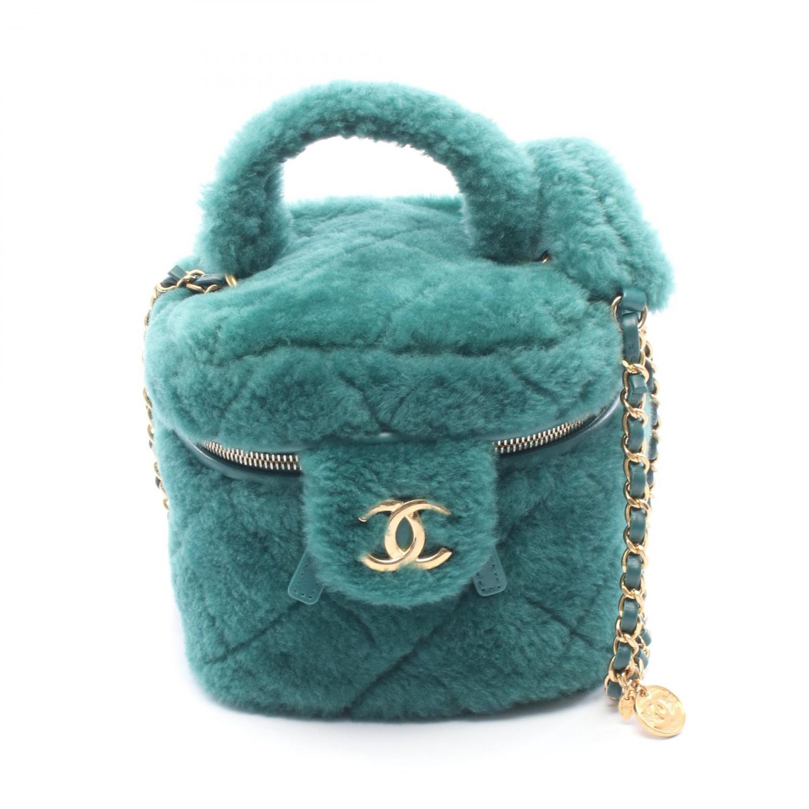 シャネル CHANEL ショルダーバッグ マトラッセ バニティ 2WAY AS3357 グリーン レザー マトラッセ バニティ 2wayチェーンショルダー レディース Used A