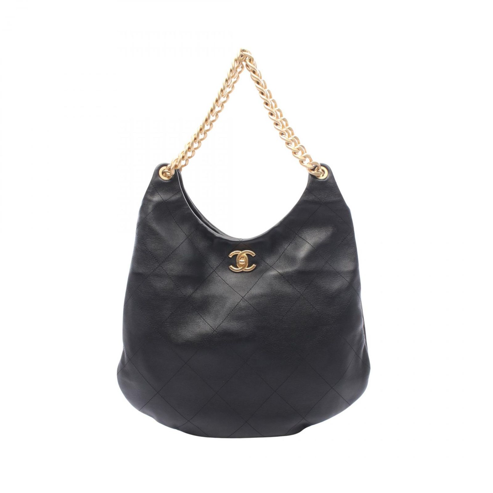 シャネル CHANEL ショルダーバッグ マトラッセ ホーボーバッグ ブラック レザー マトラッセ ホーボーバッグ レディース Used A