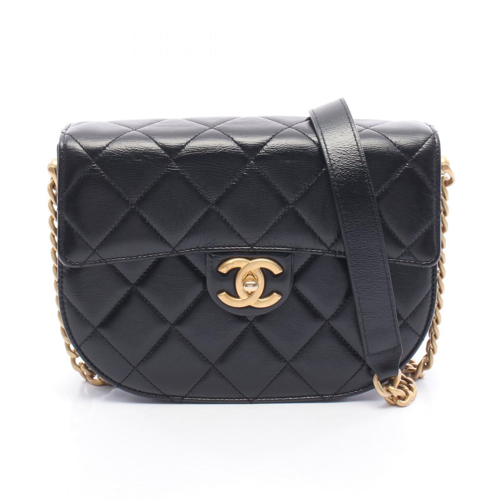 シャネル CHANEL ショルダーバッグ マトラッセ AS2484 ブラック レザー マトラッセ チェーンショルダー レディース Used A