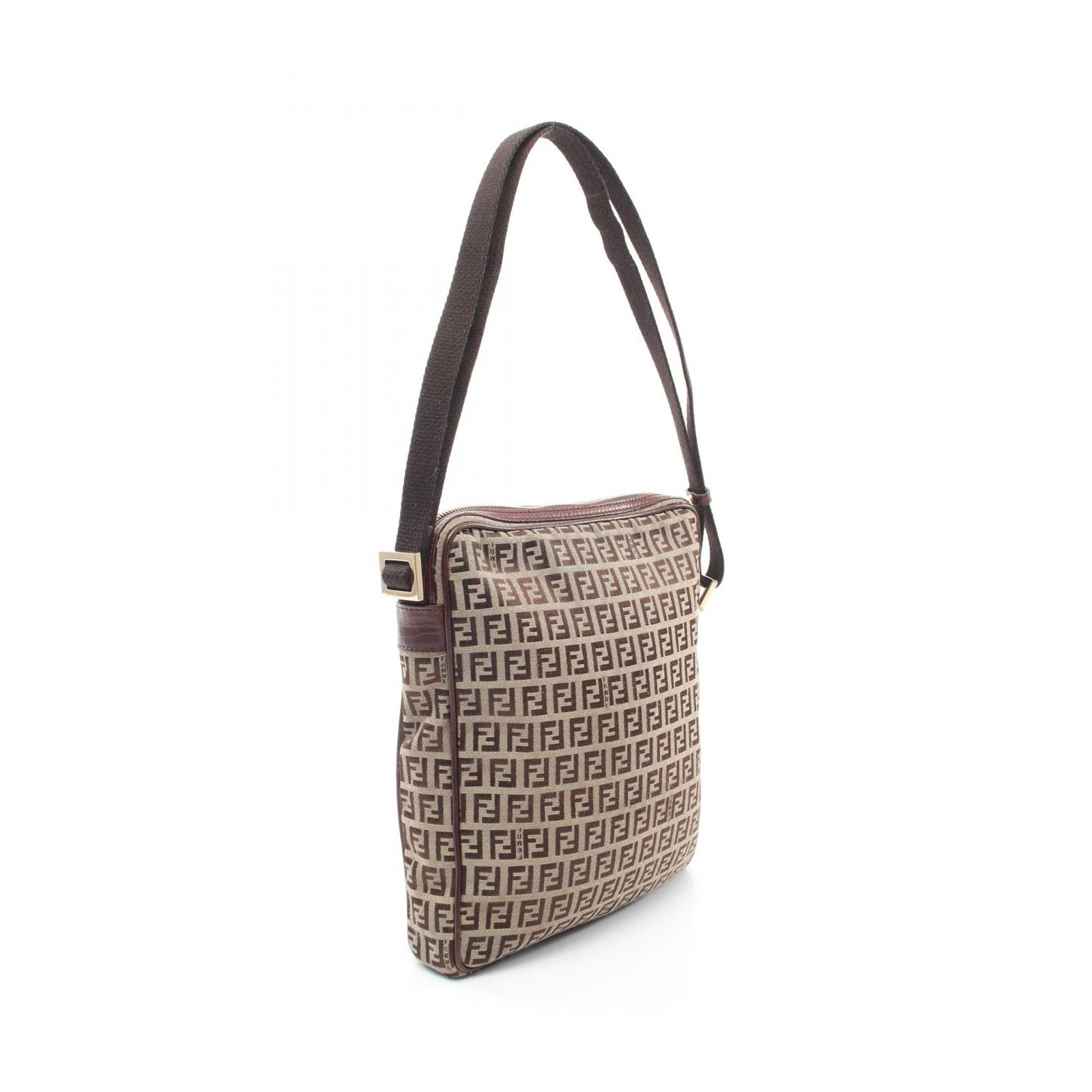 フェンディ FENDI ショルダーバッグ ズッキーノ ベージュ キャンバス 