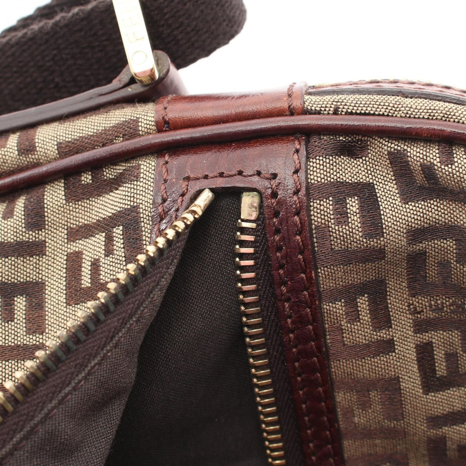 フェンディ FENDI ショルダーバッグ ズッキーノ ベージュ キャンバス 