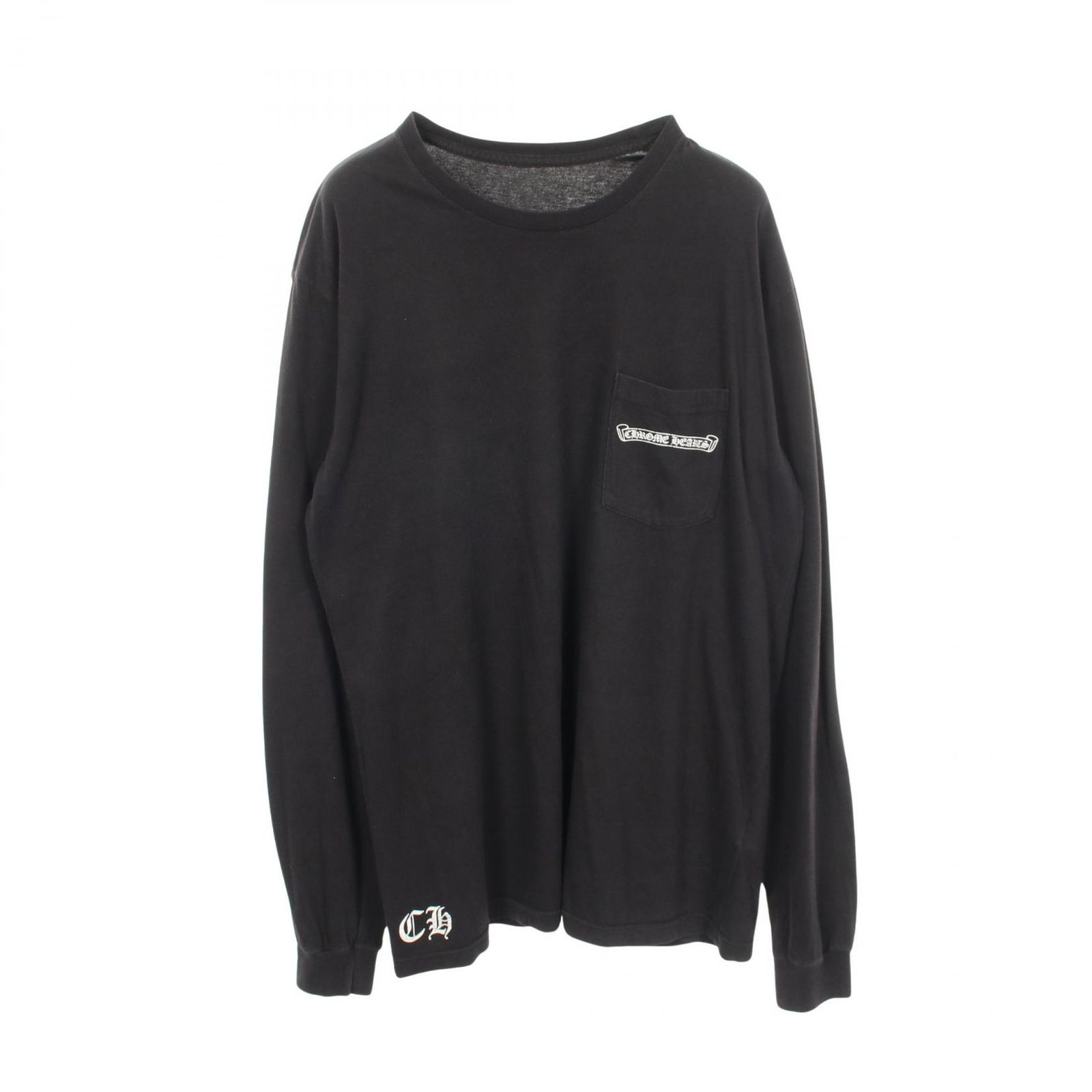 クロムハーツ CHROME HEARTS 長袖Tシャツ バックCHプラス スクロールプリント クルーネック コットン バックCHプラスTシャツ メンズ Used B