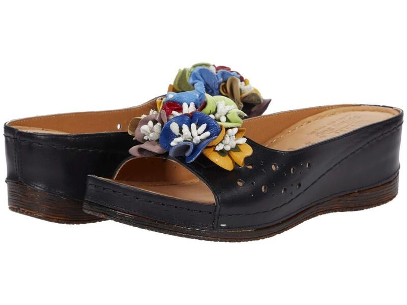 スプリングステップ レディース シューズ ヒール Spring Step Flowerchild Black Leather ブラック