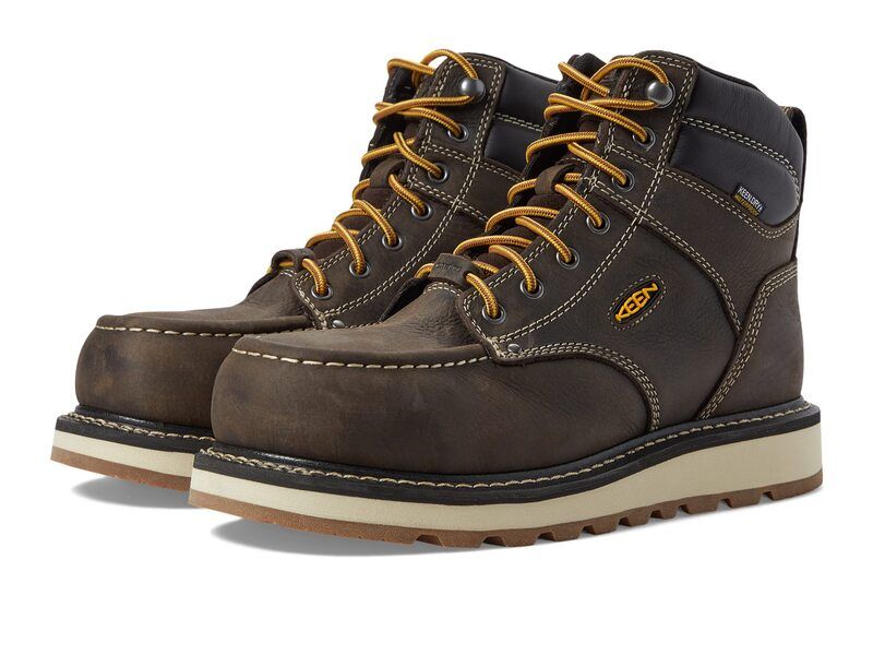 キーン メンズ シューズ ブーツ・レインブーツ KEEN Utility Cincinnati 6 Waterproof Carbon Toe Dark Chocolate チョコレート