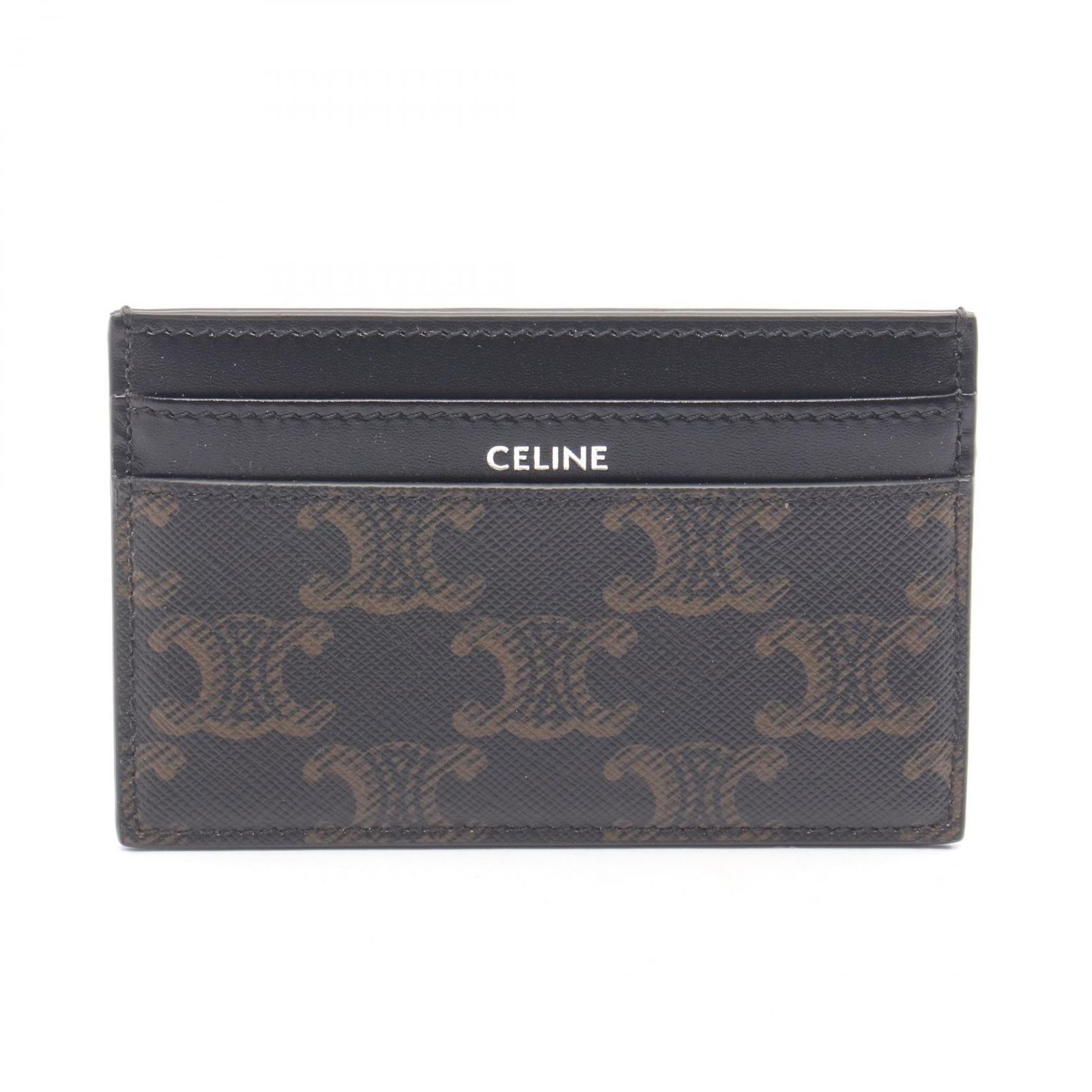 セリーヌ CELINE カードケース ミディアム カードホルダー トリオンフ 10N762FGS38SI ブラック レザー カードケース メンズ 新品
