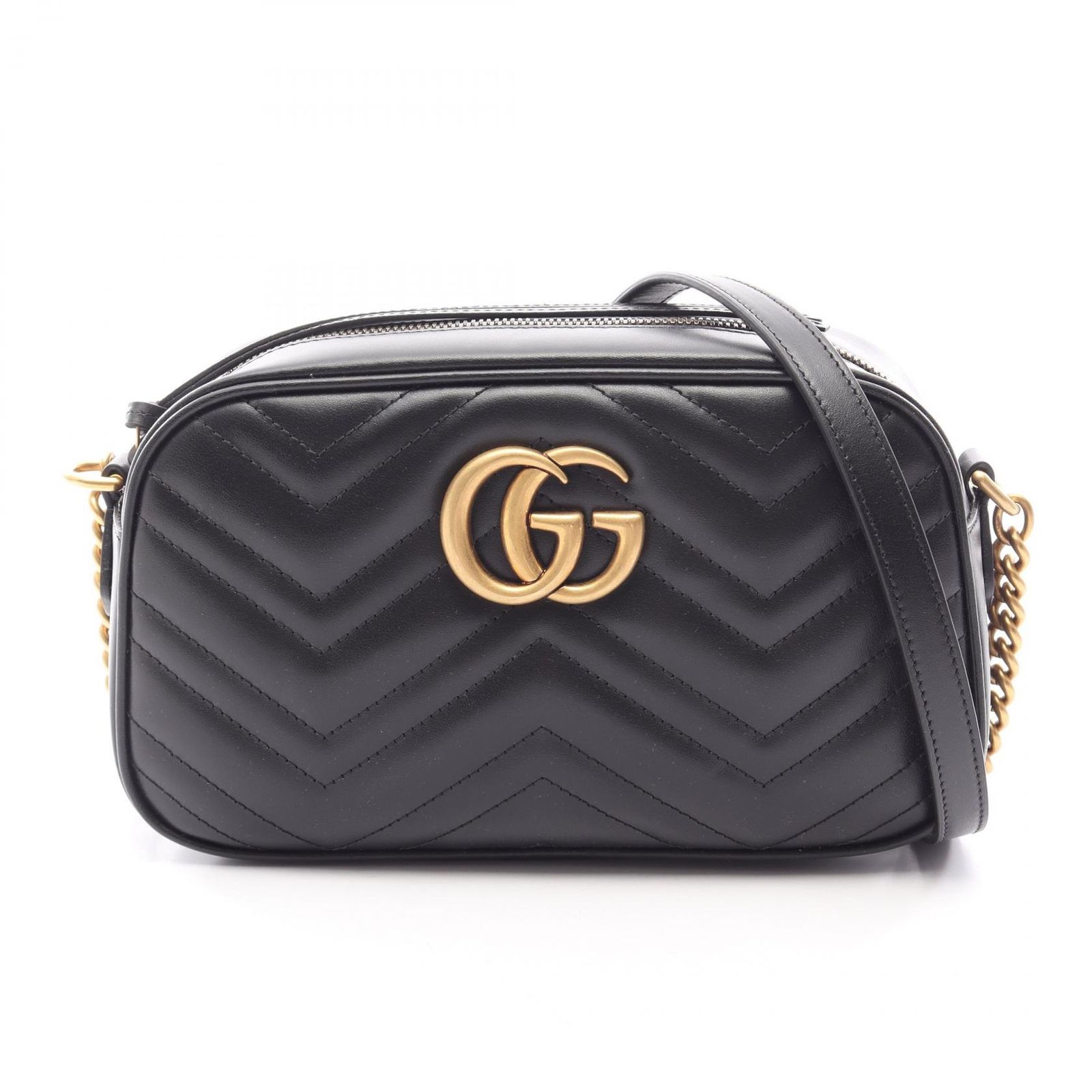 グッチ GUCCI ショルダーバッグ GGマーモント 447632DTD1T1000 ブラック レザー ショルダーバッグ レディース 新品